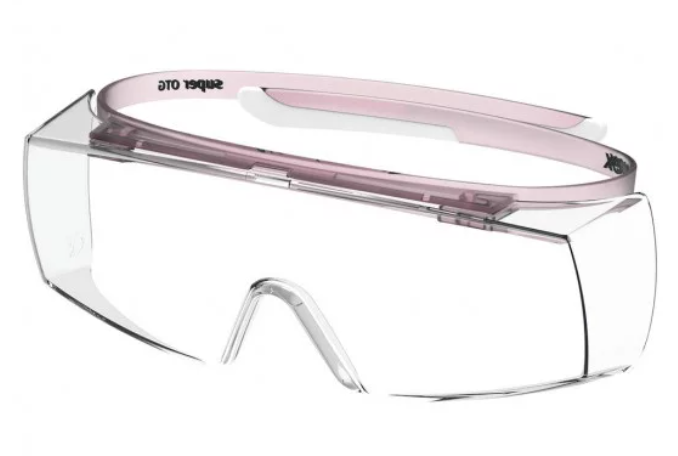 uvex super OTG, clear lens – pale pink eyewear